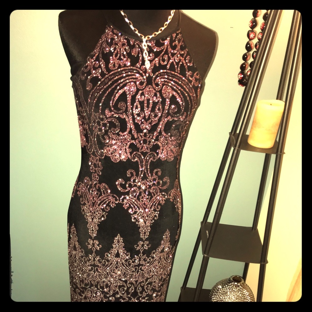 Beautiful glitter floor length dress